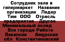 Сотрудник зала в гипермаркет › Название организации ­ Лидер Тим, ООО › Отрасль предприятия ­ Другое › Минимальный оклад ­ 1 - Все города Работа » Вакансии   . Амурская обл.,Константиновский р-н